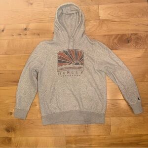 Hurley Men’s Heather Gray Hoodie with Graphic